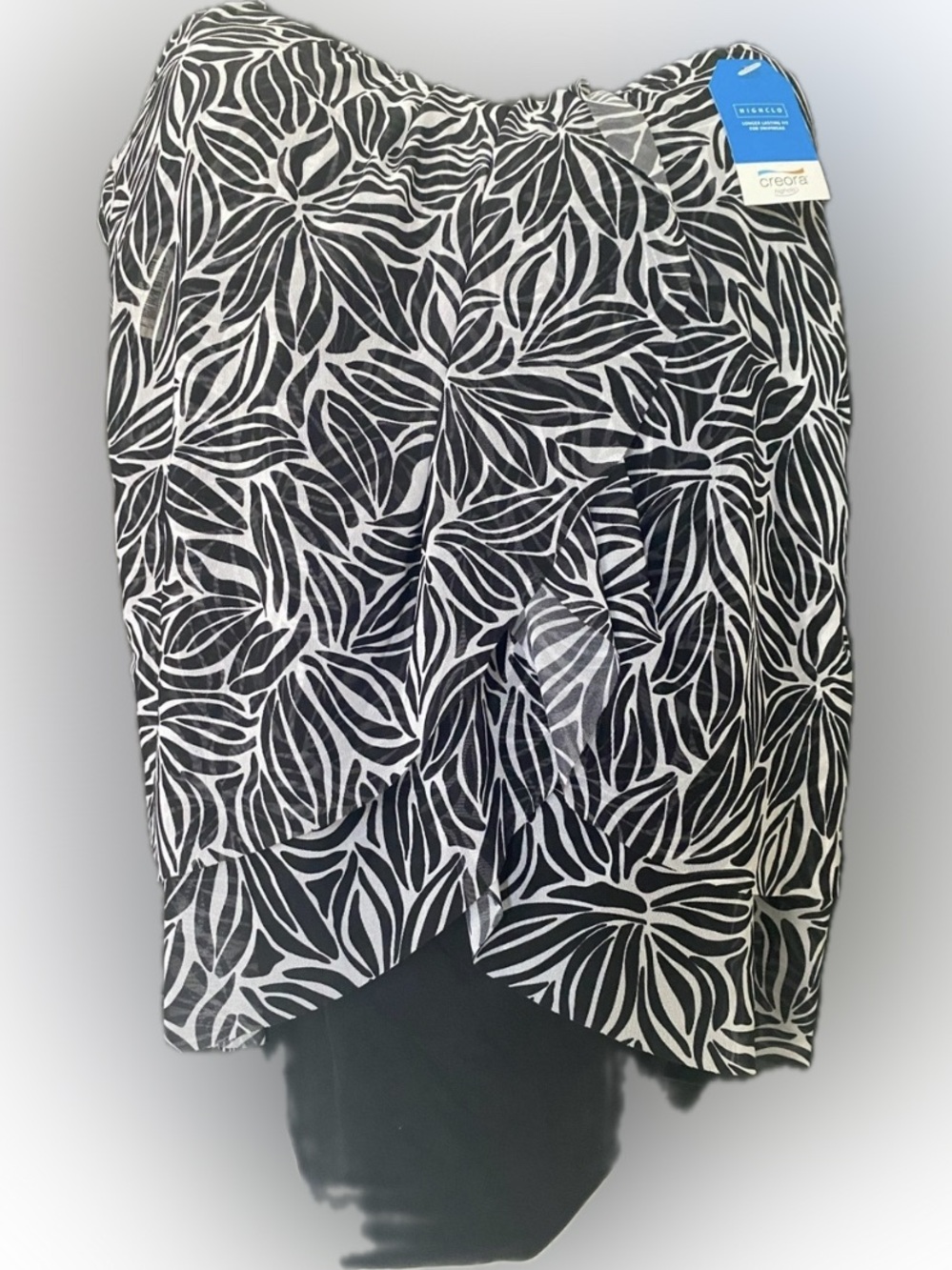 NEW Lands' End Black & White Floral  Size 16 Bandeau One-Piece Swim